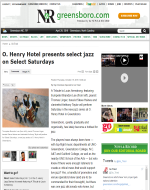 “O.Henry Hotel presents Select Jazz on Select Saturdays” Go Triad, October 2015