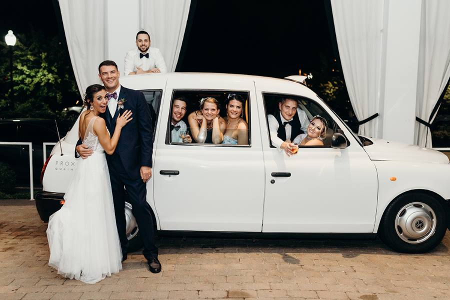 London Taxi and Bridal party
