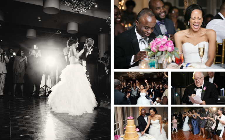 Autumn Wedding at Proximity Hotel, Lorie-Ann and Brett, wedding reception and laughing