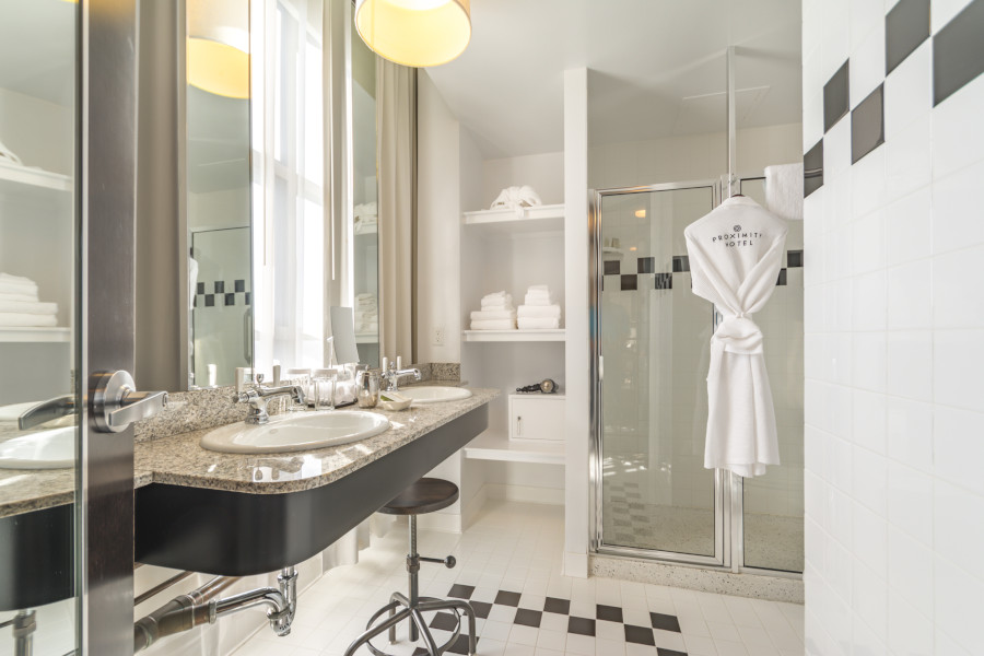 Center Room Bathroom with sink and window