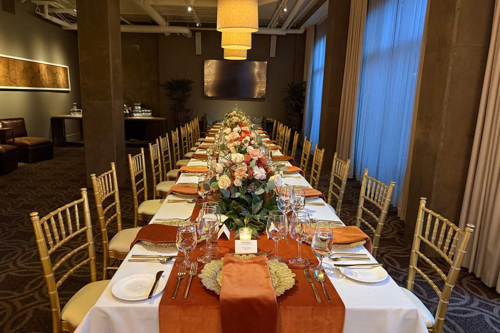 Bespoke Dinner in Latham Private bespoke dinner in the Latham Room at Proximity Hotel
