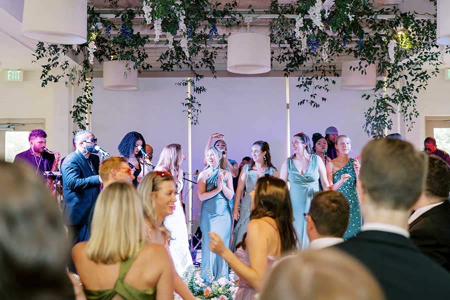 The band called the Bridal Party on Stage