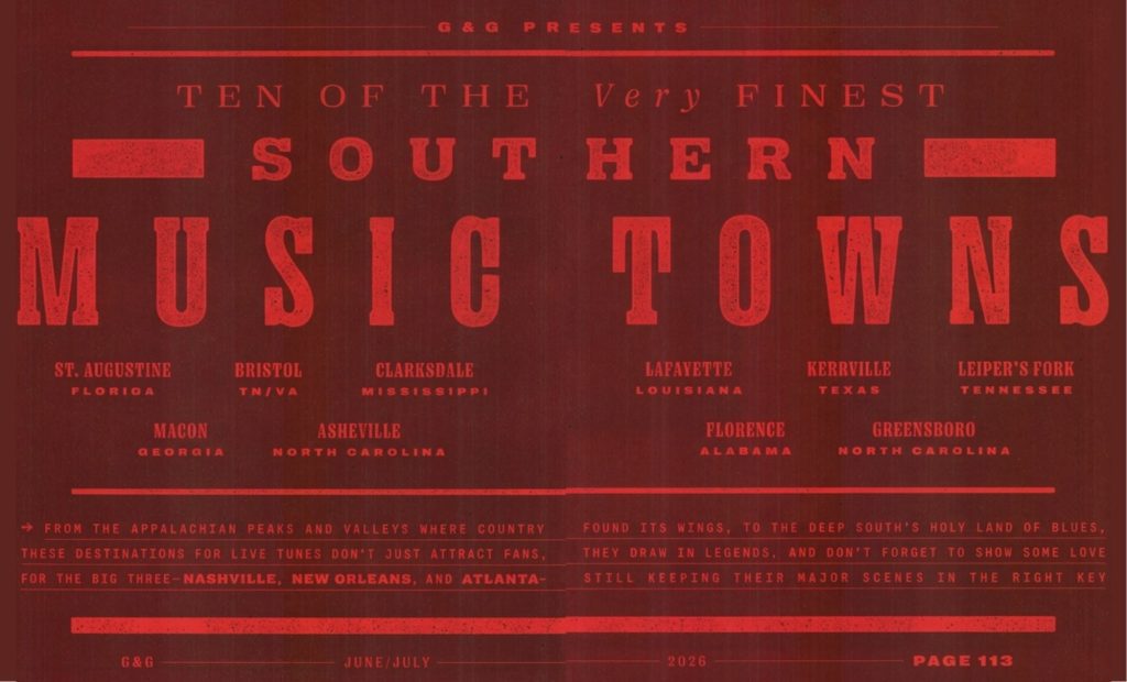 Ten of the Very Finest Southern Music Towns, Greensboro, North Carolina, Garden&Gun, The Travel Issue June 2026