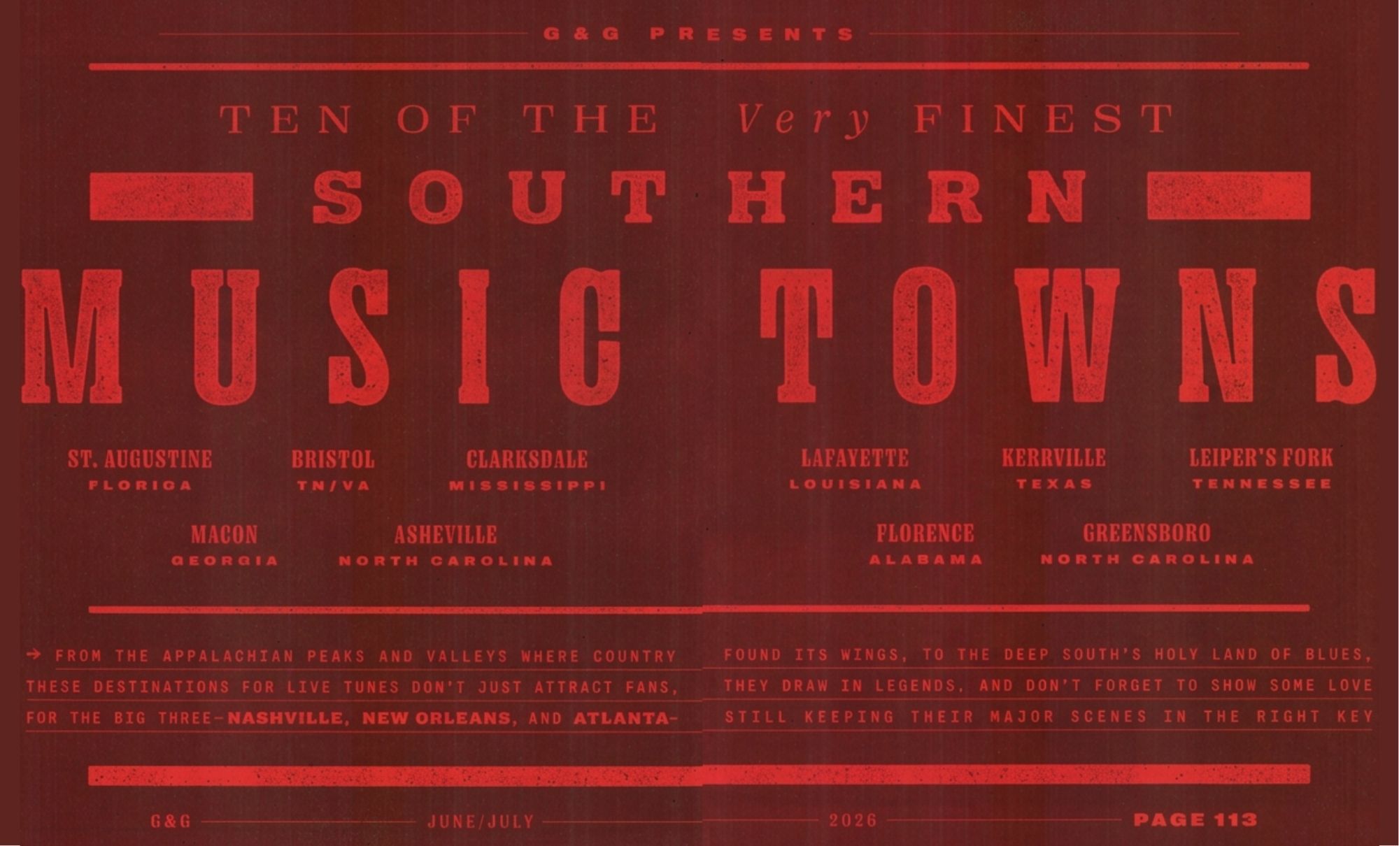 Ten of the Very Finest Southern Music Towns, Greensboro, North Carolina, Garden&Gun Ten of the Very Finest Southern Music Towns, Greensboro, North Carolina, Garden&Gun, The Travel Issue June 2026