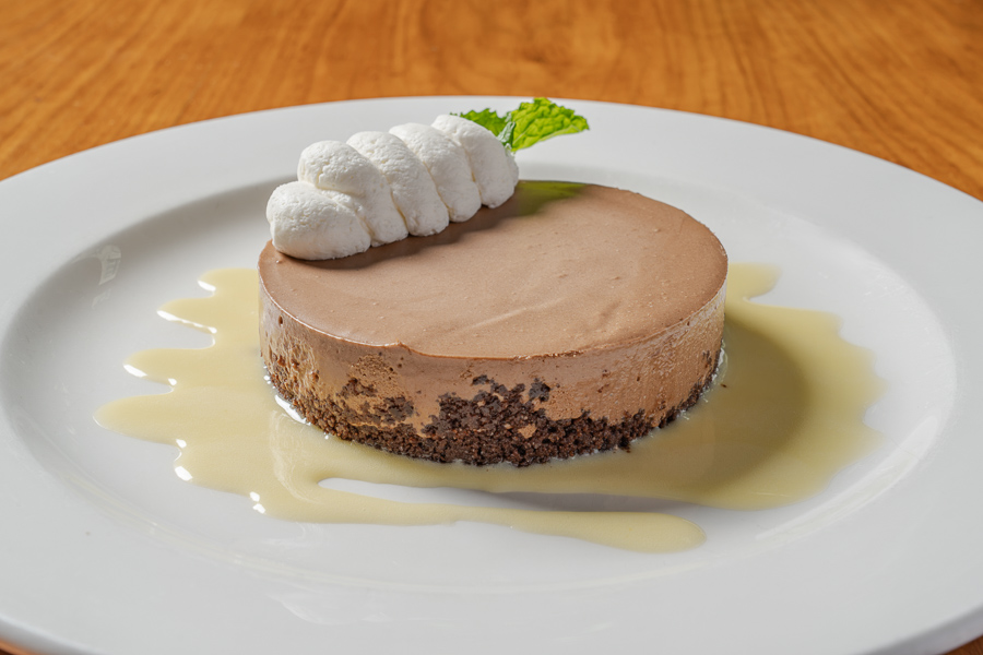 FRENCH SILK PIE, crème anglaise, whipped cream